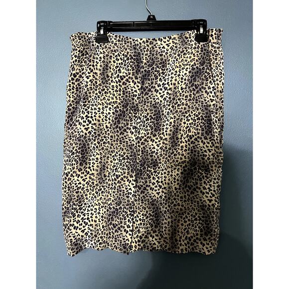 Spenser Jeremy Y2K Pencil Skirt with Animal Print 100% Silk Size 8 - Picture 3 of 10